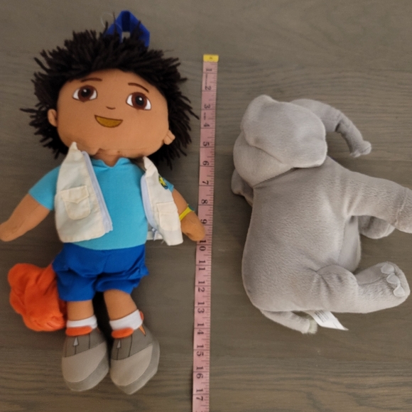 Dora the explorer Diego plush back pack toy and elephant. - Picture 2 of 6